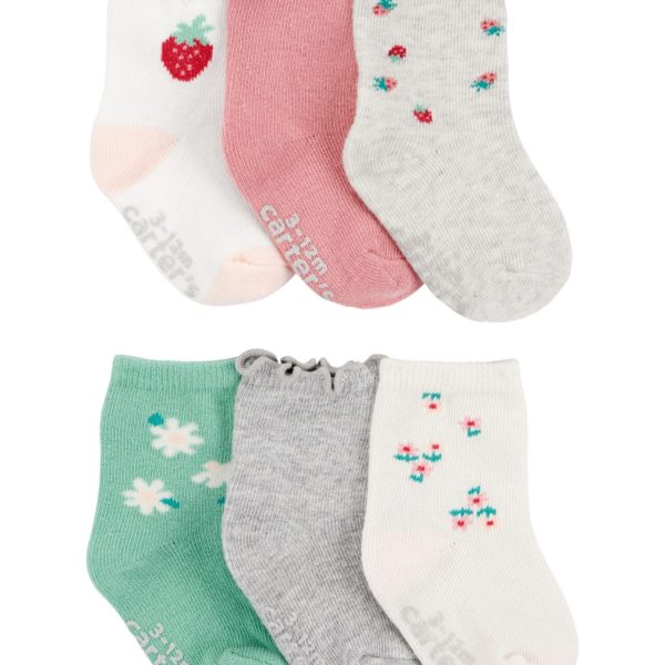 Pack x6 Medias de bebé Carter’s con antideslizante en varios diseños
