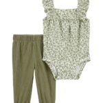 Conjunto Carter’s de body musculosa y pantalón en tonos de verde