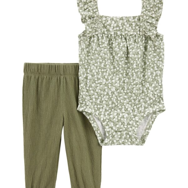Conjunto Carter’s de body musculosa y pantalón en tonos de verde