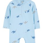 Monito de baño con protección UPF 50+, diseño animales marinos