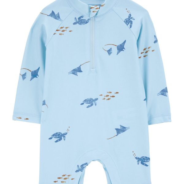 Monito de baño con protección UPF 50+, diseño animales marinos