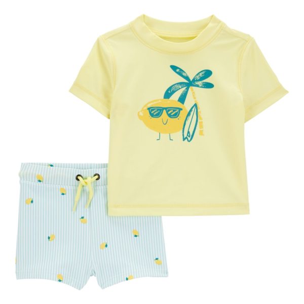 Traje de baño dos piezas con protección UPF 50+, diseño limones