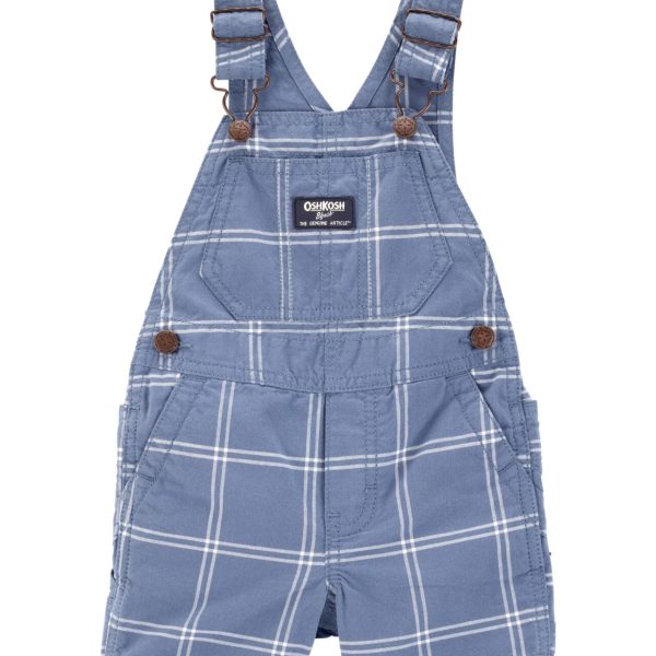 Enterito corto OshKosh a cuadros en algodón con tirantes ajustables