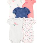 Body Carter’s de manga corta con frunce, diseño floral