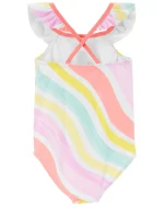 Malla de una pieza Carter's con protección UPF 50+ a rayas de colores - Image 2
