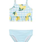 Malla de dos piezas, con protección UPF 50+, diseño limones