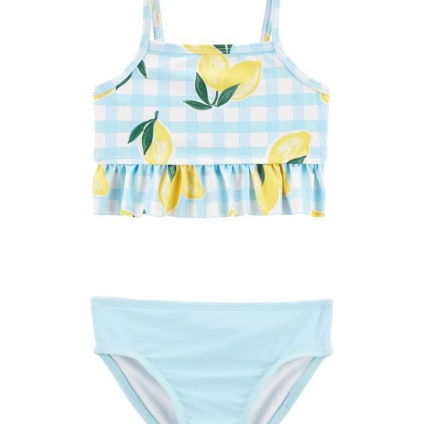 Malla de dos piezas, con protección UPF 50+, diseño limones