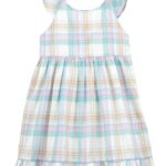 Vestido sin mangas, a cuadros con volados