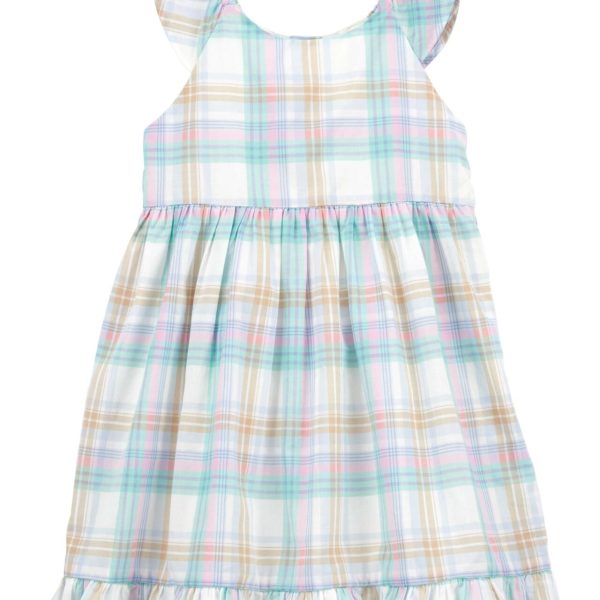 Vestido sin mangas, a cuadros con volados