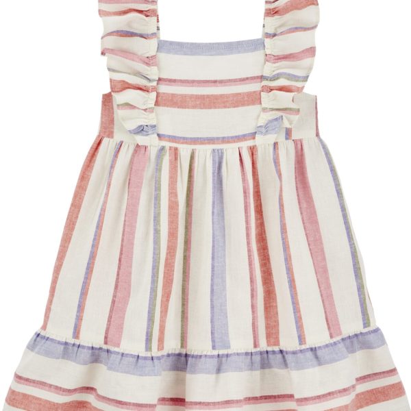 Vestido Carter’s sin mangas a rayas con volados