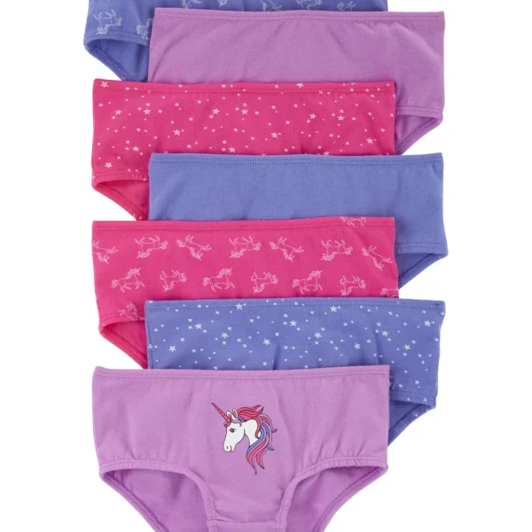 Pack x7 bombachas Carter's de algodón, diseño unicornio y estrellas