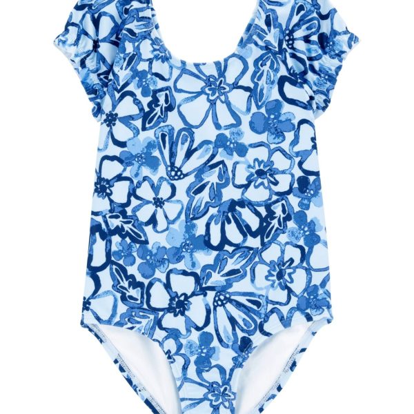 Malla de baño una pieza con protección UPF 50+, diseño floral