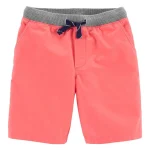 Short de baño con protección UPF50+, en rosa y gris con bolsillos
