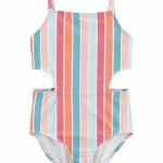 Malla de una pieza Carter's con protección UPF 50+ rayada, estilo trikini