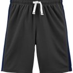 Short deportivo de algodón y poliester, gris y azul