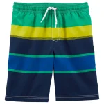 Short de baño con protección UPF50+, con rayas de colores