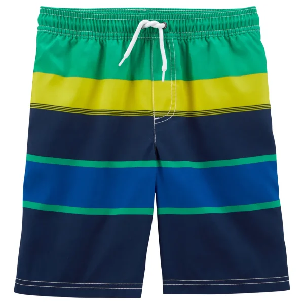 Short de baño con protección UPF50+, con rayas de colores