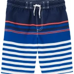 Short de baño con protección UPF50+, con rayas de colores