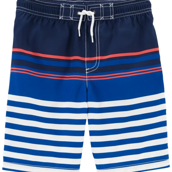 Short de baño con protección UPF50+, con rayas de colores