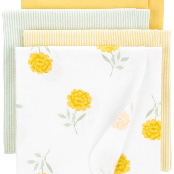 Pack x4 Mantas recibidoras Carter’s en tonos de amarillo