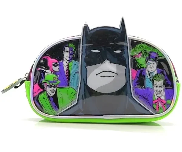 Cartuchera 1 cierre Batman con villanos, en PVC