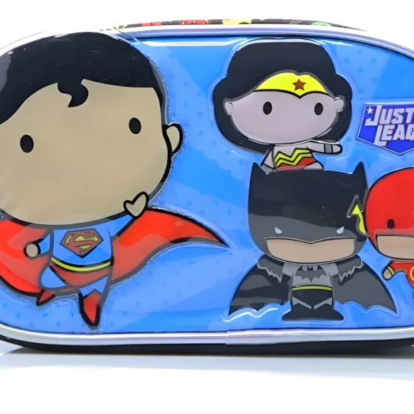 Cartuchera 1 cierre Liga de la Justicia con villanos, en PVC