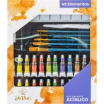 Set De Arte Davici Pintura Acrílica 49 Piezas