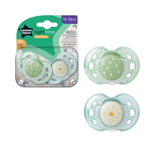 Pack x2 chupetes Tommee Tippee Night time (18-36m)