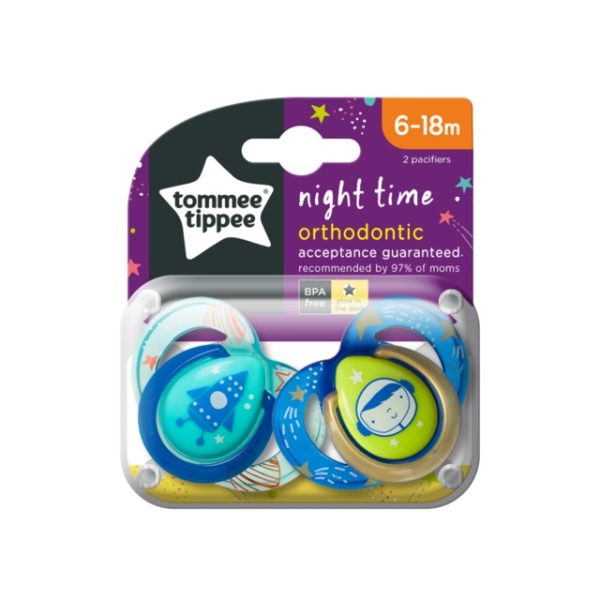 Pack x2 chupetes Tommee Tippee Night time (6-18m)