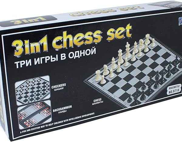 Chess set 3en1: Damas, Backgammon y Ajedrez