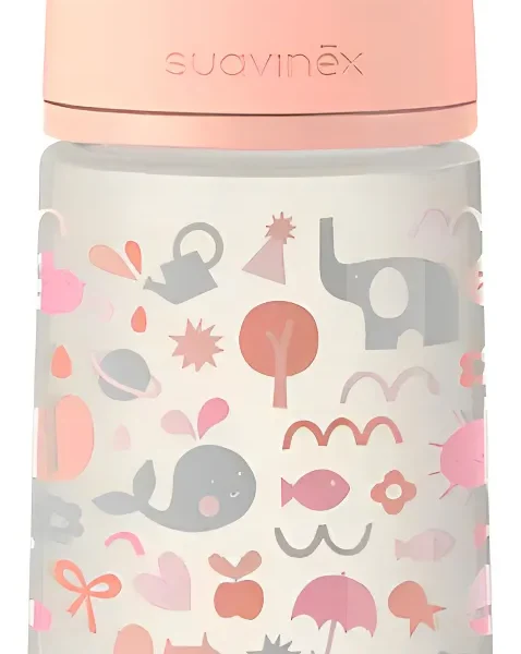 Mamadera Suavinex PP tetina anatómica 270 ml diseño Memories naranja