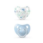 Pack x2 chupetes de silicona Suavinex con tetina anatómica (+18m) diseño Memories celeste