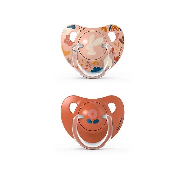 Pack x2 chupetes anatómicos Suavinex de silicona (+18m) diseño Forest rosa