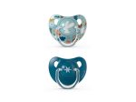 Pack x2 chupetes de silicona Suavinex con tetina anatómica (+18m) diseño Forest azul