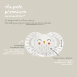 Chupete de silicona Suavinex SX Pro con tetina anatómica (+18m) diseño Bonhomia crema - Image 2