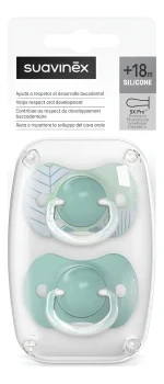 Pack x2 chupetes anatómicos Suavinex de silicona (+18m) diseño Dreams verde - Image 5
