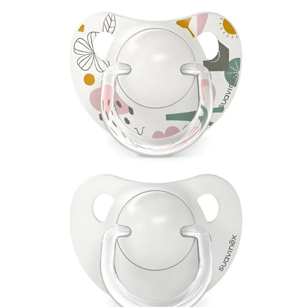 Pack x2 chupetes anatómicos Suavinex SX Pro de silicona (0-6m) diseño Park Blanco