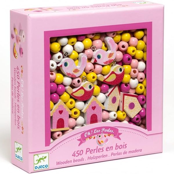 Set creación de joyería en madera de Djeco, Pajaritos