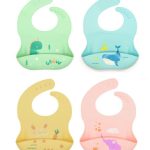 Babero rígido de silicona con bolsillo y cuatro medidas de ajuste