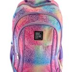 Mochila Bonus Culture 3 cierres con bolsillo, diseño esfumando arcoíris