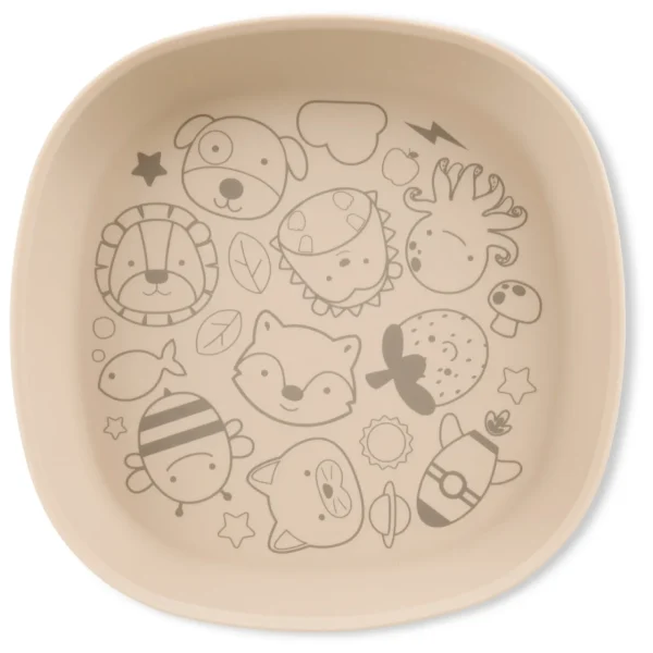 Plato de silicona beige