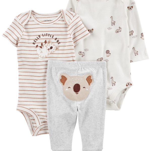 Set 3 Piezas Pantalón y Bodies Koala Carter's