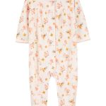 Pijama Enterizo con Pie Floral Térmico Carter's