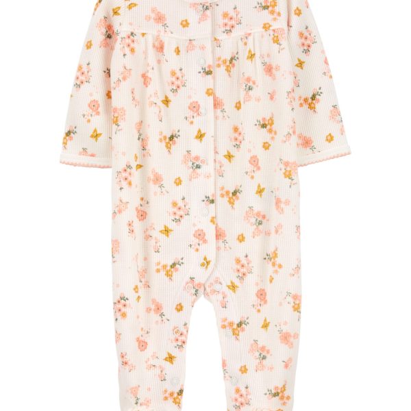 Pijama Enterizo con Pie Floral Térmico Carter's
