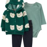 Set 3 Piezas Pantalón Sherpa y Body Carter's