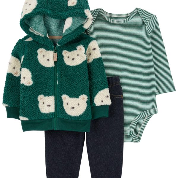 Set 3 Piezas Pantalón Sherpa y Body Carter's