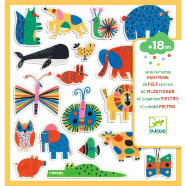 Djeco Stickers de Fieltro – Animales
