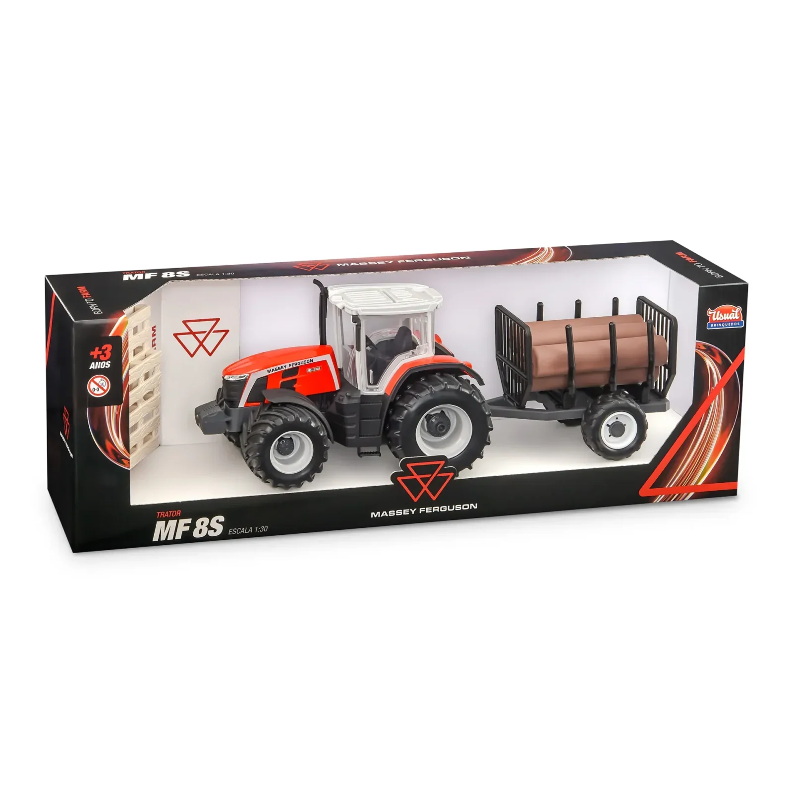 7898300575365 (5) Tractor Massey Ferguson con troncos - Image 1