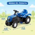 Tractor ranchero azul a pedal - Image 2