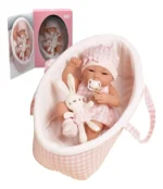 Bebote de goma en moisés 38 cm - Con accesorios